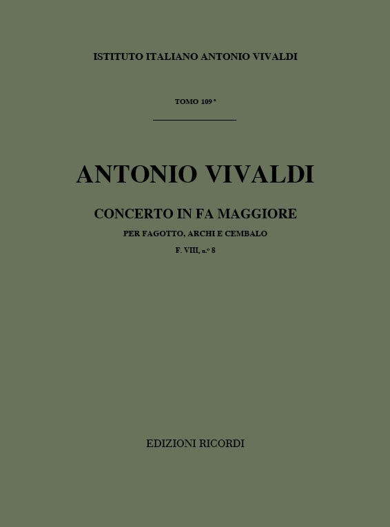 CONCERTO IN FA MAGGIORE F8,8 PER