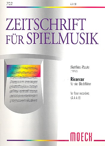 Ricercar für AAAB Blockflöten