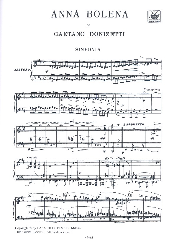 Anna Bolena Klavierauszug