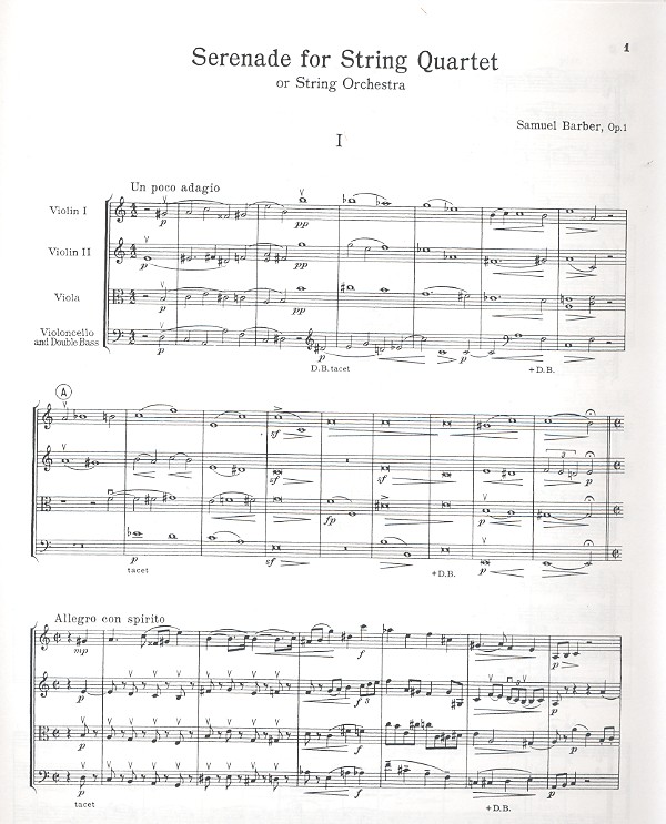 Serenade op.1 for string quartet