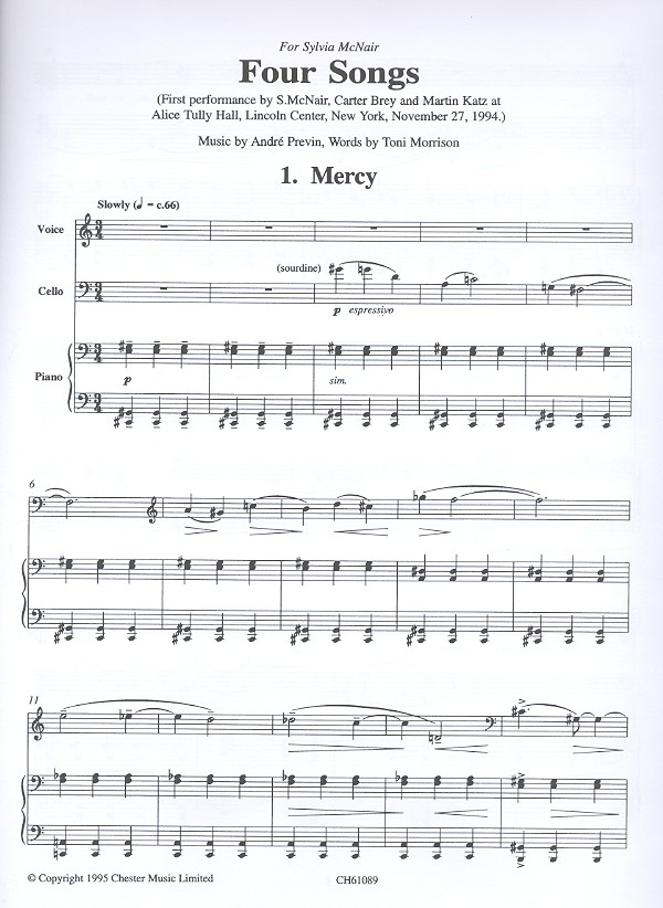 4 Songs for soprano, cello and