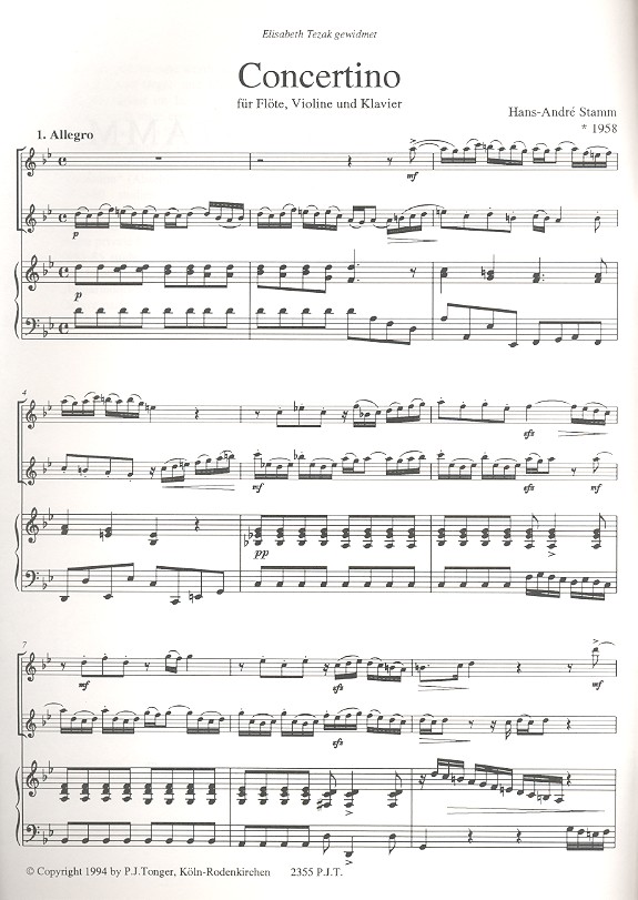 Concertino für Flöte, Violine