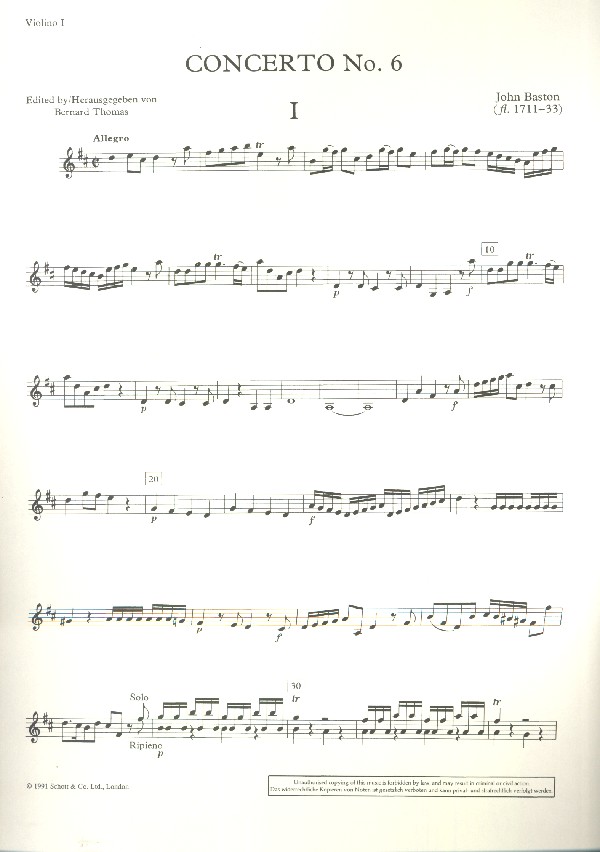 Konzert D-Dur Nr.6 fuer sopran-