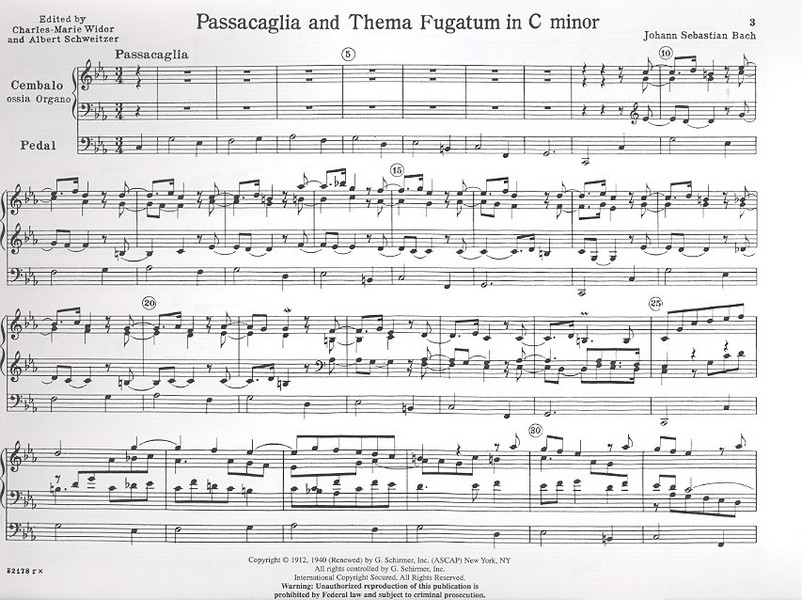 Passacaglia and Thema Fugatum c Minor