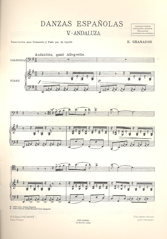Andaluza Danza espanola no.5 pour