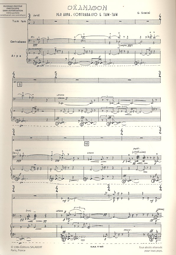 Okanagon pour harpe, contrebasse