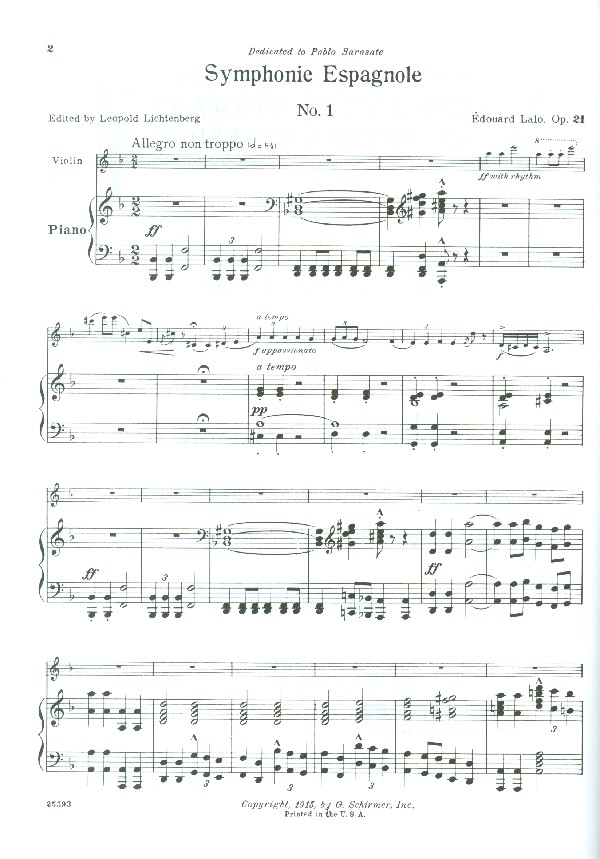 Symphonie espagnole op.21 for
