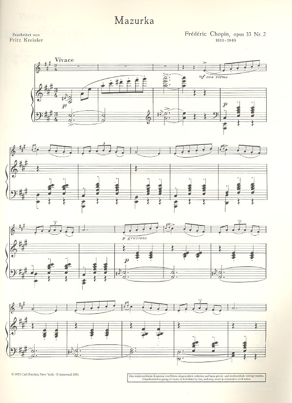 Mazurka op. 33/2 Nr. 10