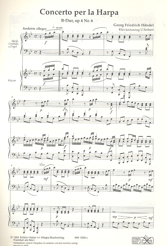 Konzert B-Dur op.4 Nr.6