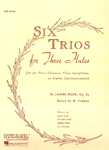 6 Trios op.83 for 3 flutes (clarinets, saxophones)