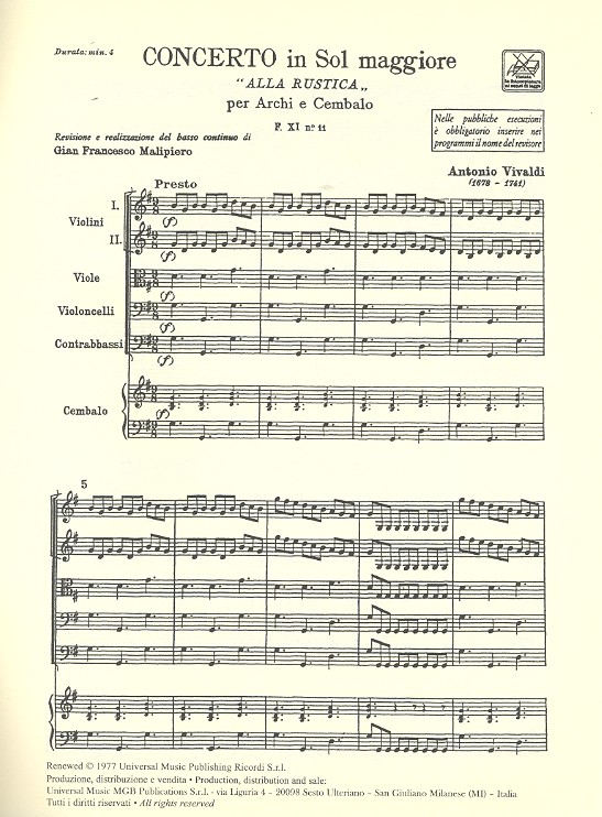 Concerto sol maggiore F.XI:11