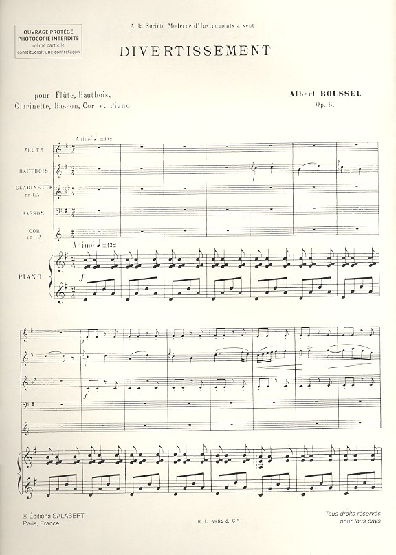 Divertissement op.6 pour flute, hautbois,