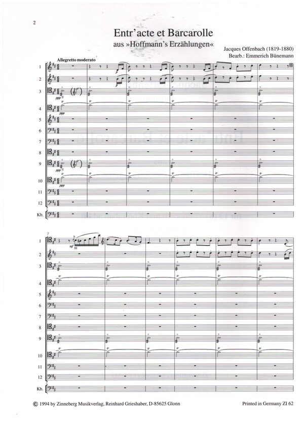 Entr'acte et Barcarolle für 12 (8) Violoncelli