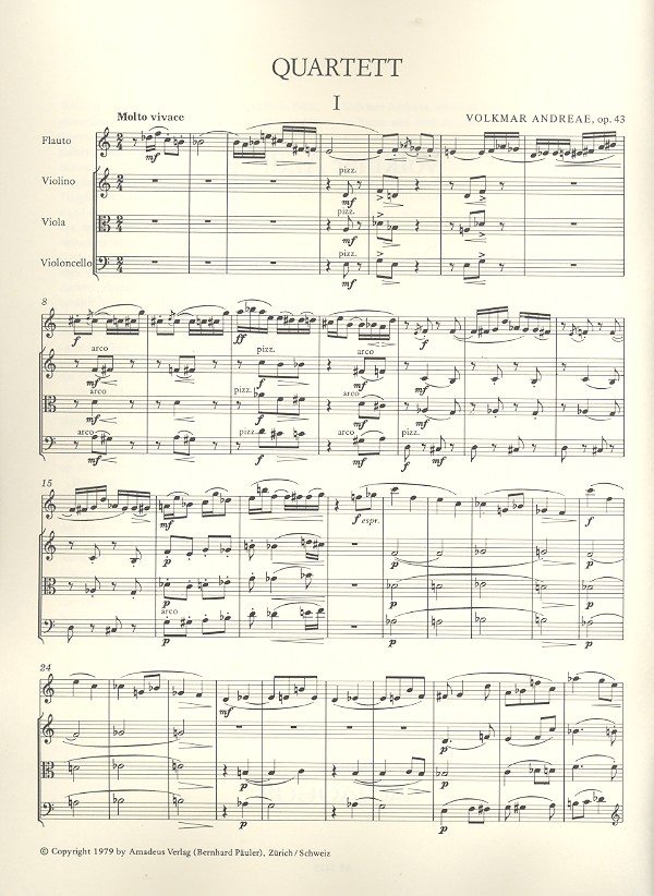 Quartett op.43 für Flöte, Violine,