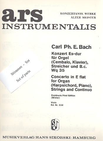 Konzert Es-Dur Wq35 für Orgel