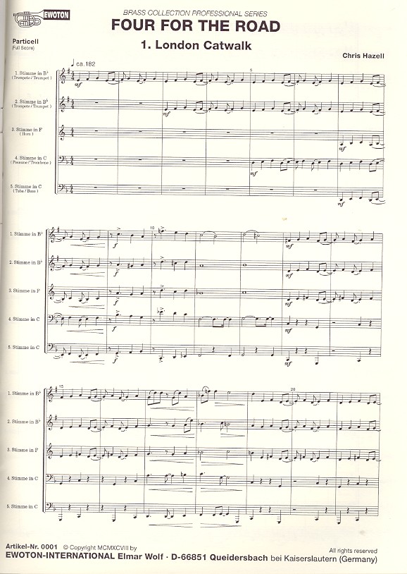 Four for the Road for brass quintet