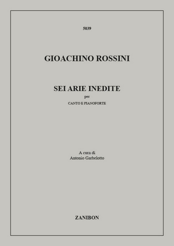 6 arie per canto e pianoforte