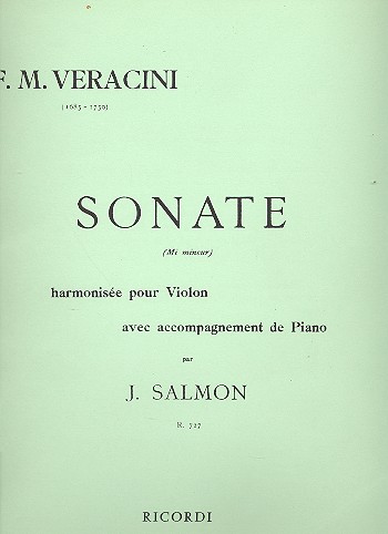 Sonate mi mineur pour violon avec