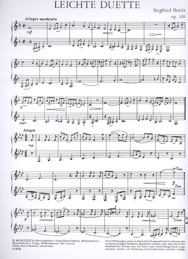 Leichte Duette op.109