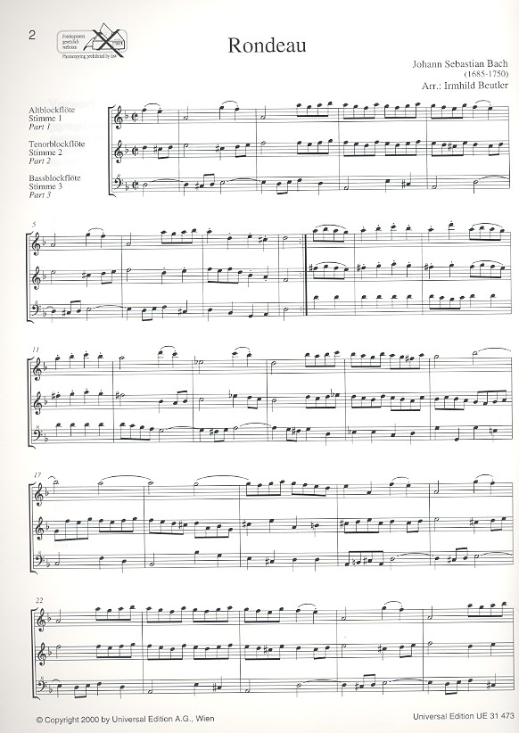 4 Stücke aus der Orchestersuite Nr.2 BWV1067