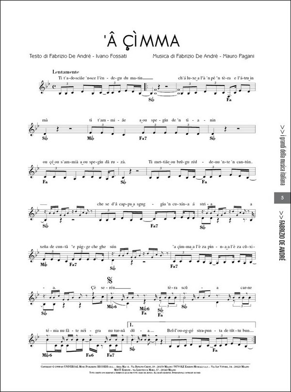 Fabrizio de Andre: Songbook