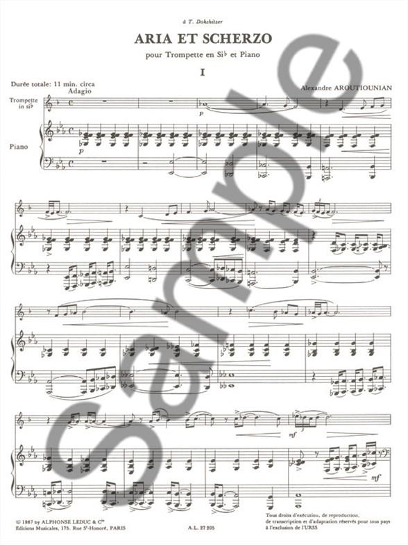 Aria pour trompette si b et piano