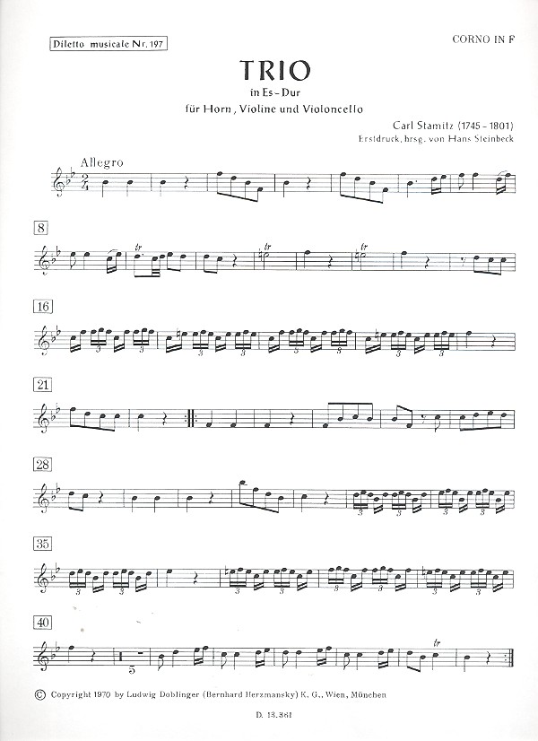 Trio Es-Dur für Horn in F, Violine