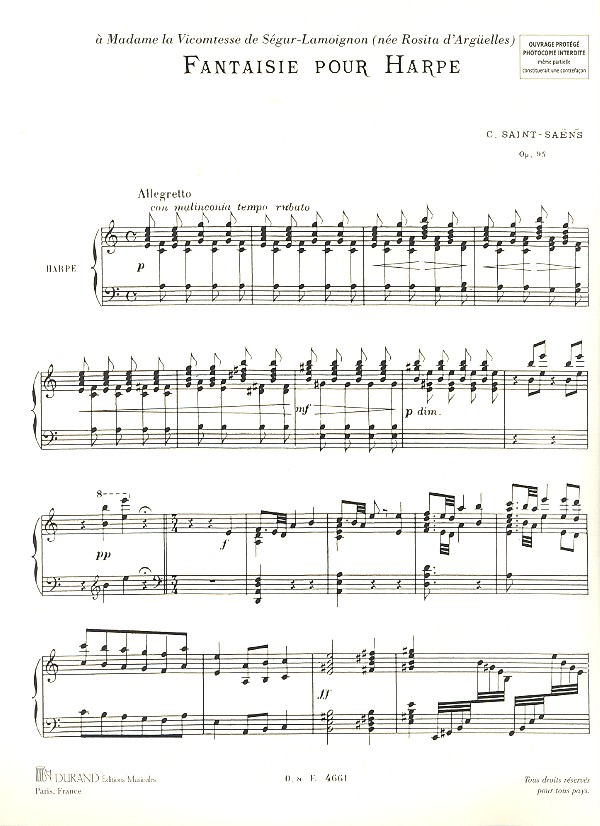 Fantaisie op.95 pour harpe