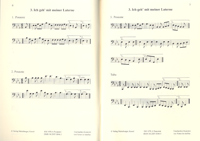 Laterne Laterne für Blechbläserensemble