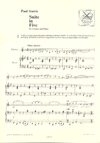 Suite in five for clarinet and piano