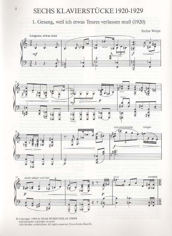 6 Klavierstücke (1920-1929)