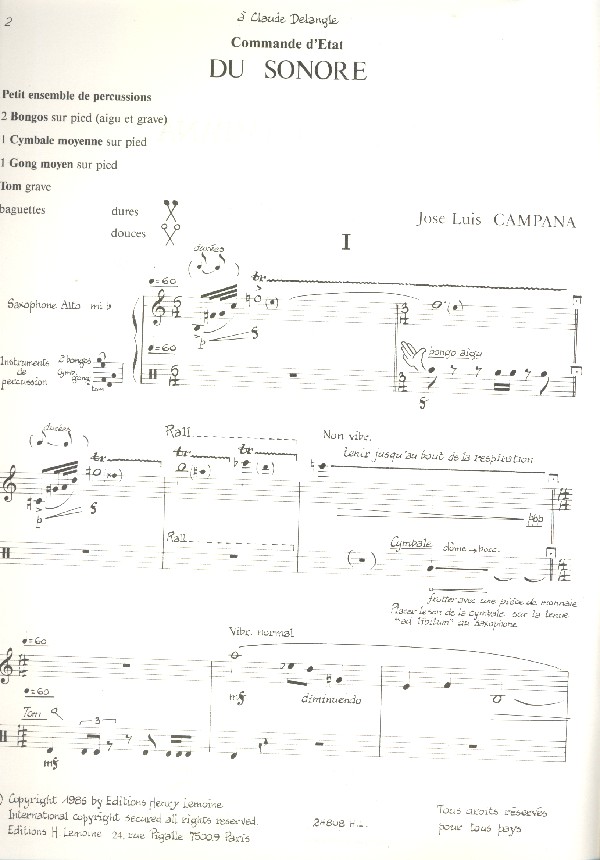 Du sonore 3 pieces pour saxophone