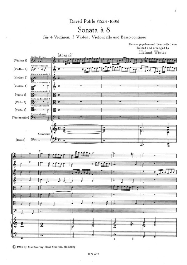 Sonata a 8 für 4 Violinen, 3 Violen,