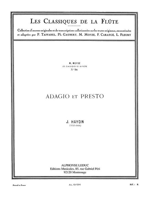 ADAGIO ET PRESTO POUR FLUTE ET PIANO