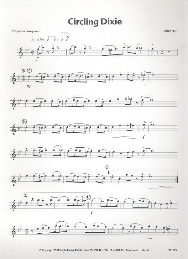 Circling Dixie für 4 Saxophone (SATB)