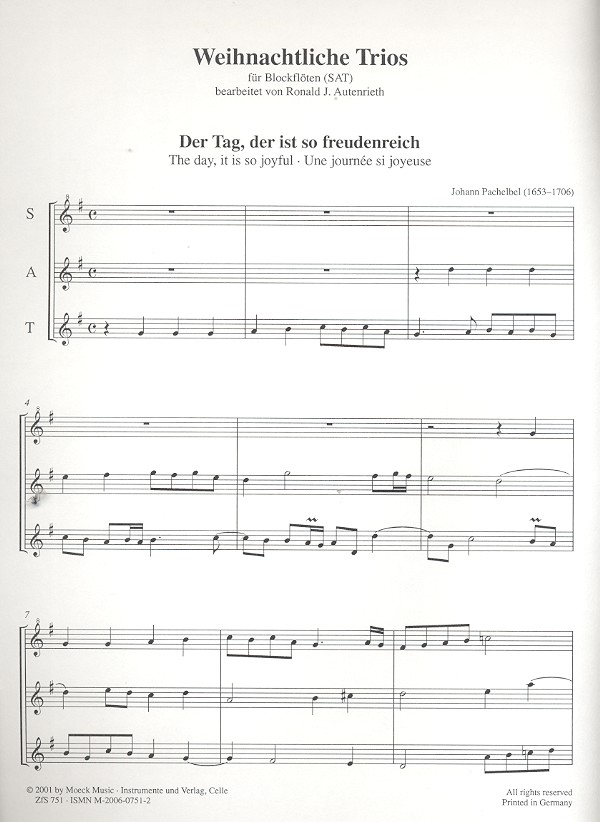 Weihnachtliche Trios für