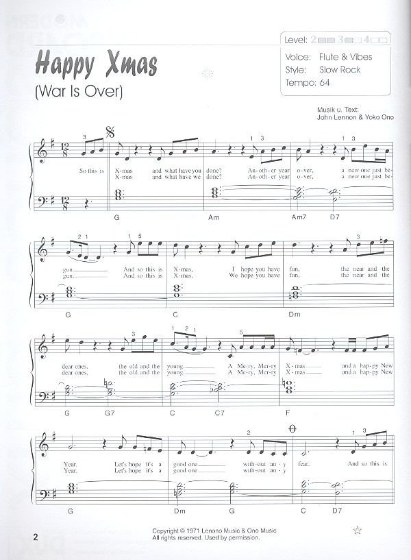 Xmas-Songs für Keyboard