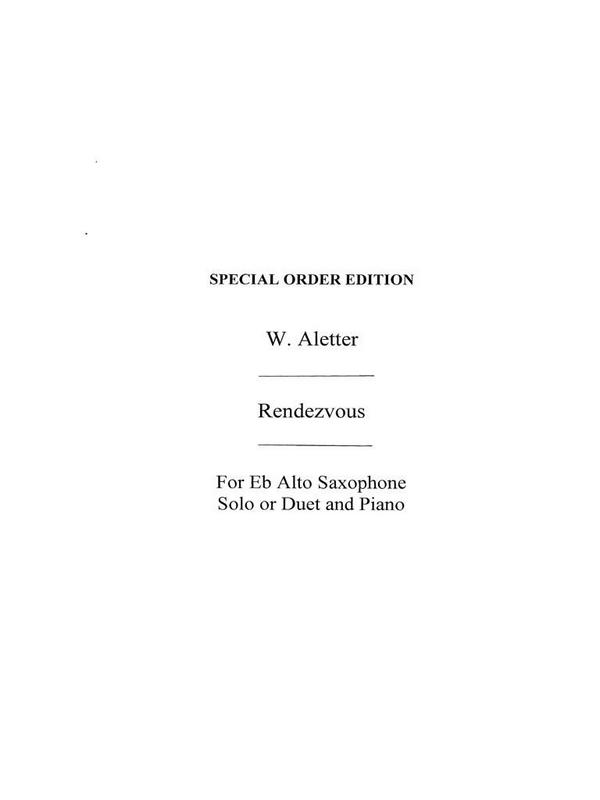 Rendezvous for alto saxophone solo