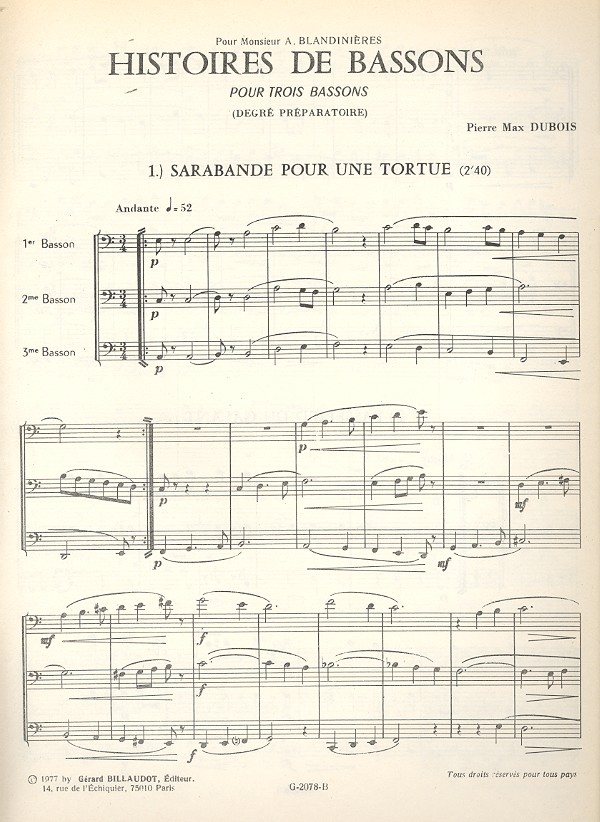 Histoire de bassons pour 3 bassons