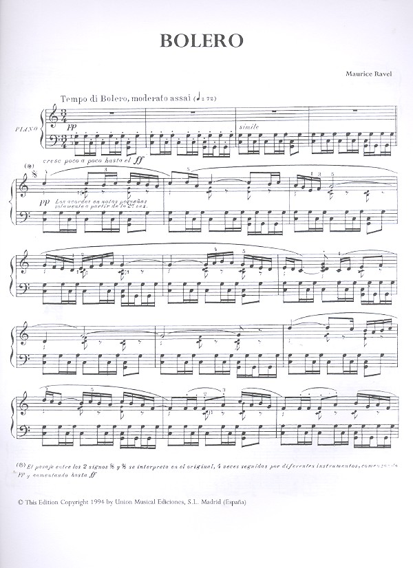 Bolero para piano