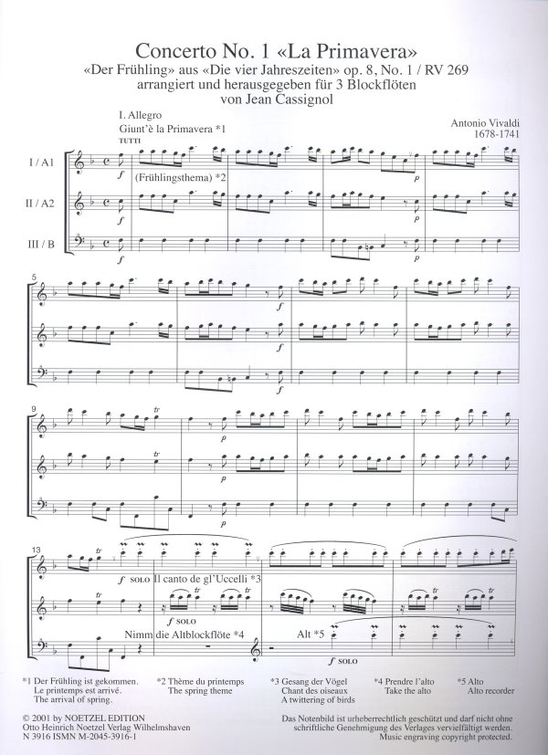 Concerto Nr.1 'Der Frühling' aus Die vier Jahreszeiten