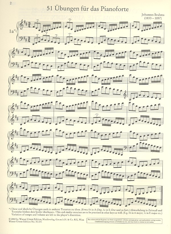 51 Übungen für das Pianoforte