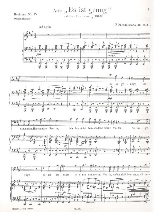 Es ist genug (aus dem Oratorium 'Elias')