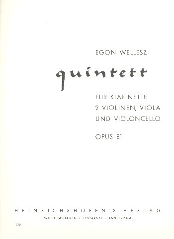 Quintett op.81 für Klarinette,