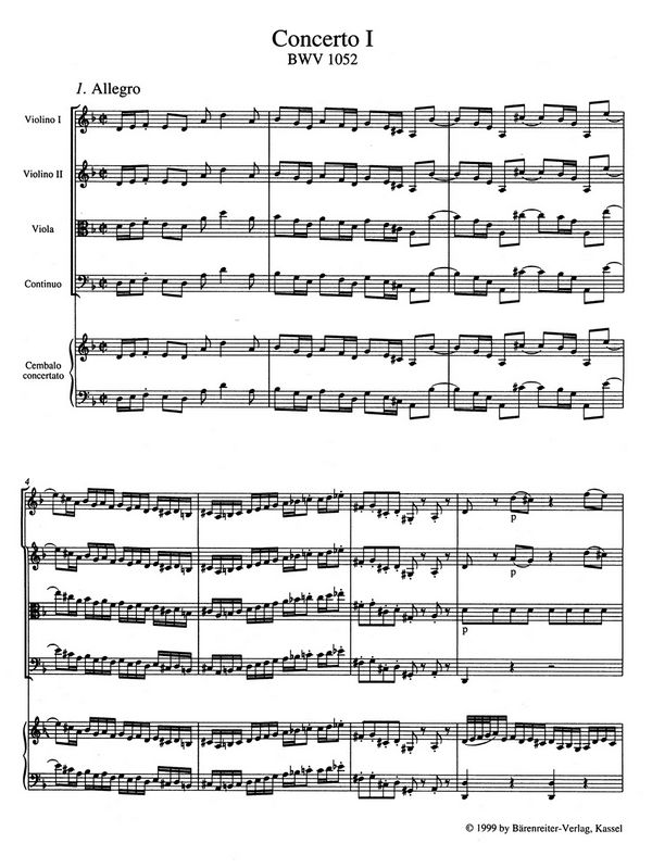 Konzerte für Cembalo BWV1052-1059