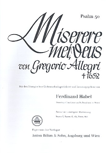 Miserere mei, Deus Psalm 50