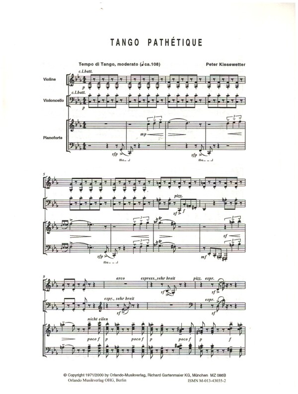 Tango Pathétique nach Tschaikowsky op.77b