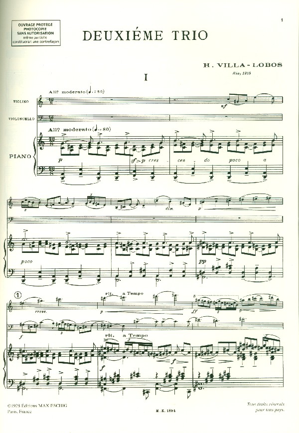 Trio no.2 pour piano, violon et