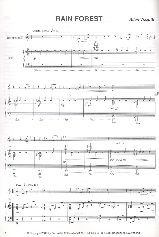 Rain Forest for trumpet and piano