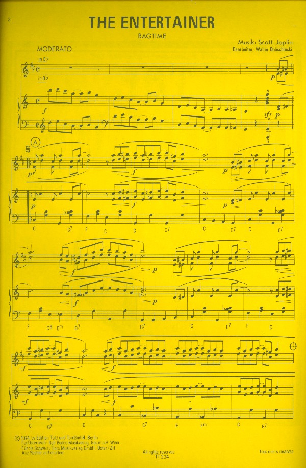 The Entertainer: für Klavier